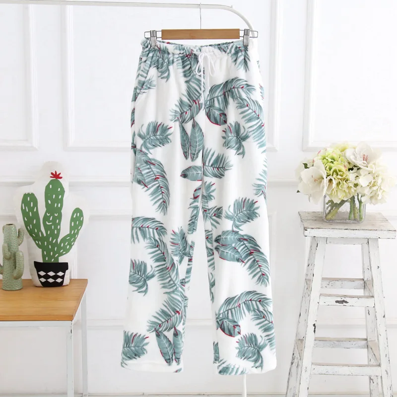 Fdfklak новые продукты зимние Фланелевые Пижамные брюки Для женщин Пижама с брюками Пижамные брюки Для женщин s сна Q1229