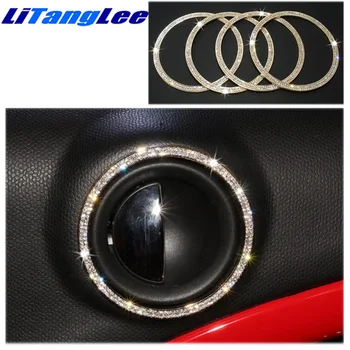 

Litanglee For Mini Cooper Countryman Clubman 2007~2018 Doorknob Decoration Golden Diamonds Circle Interior Refit Car Styling
