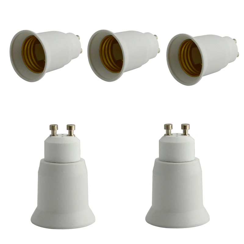 5pcs PBT GU10 to E27 Base LED Light Lamp Bulbs Socket Adapter Converter