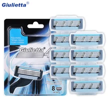 Бритва Giulietta, 8 шт./лот, бритва для лица, лезвие Mach, 3 лезвия для бритья, мужские бритвы, Лезвия для мужчин, GF-0571