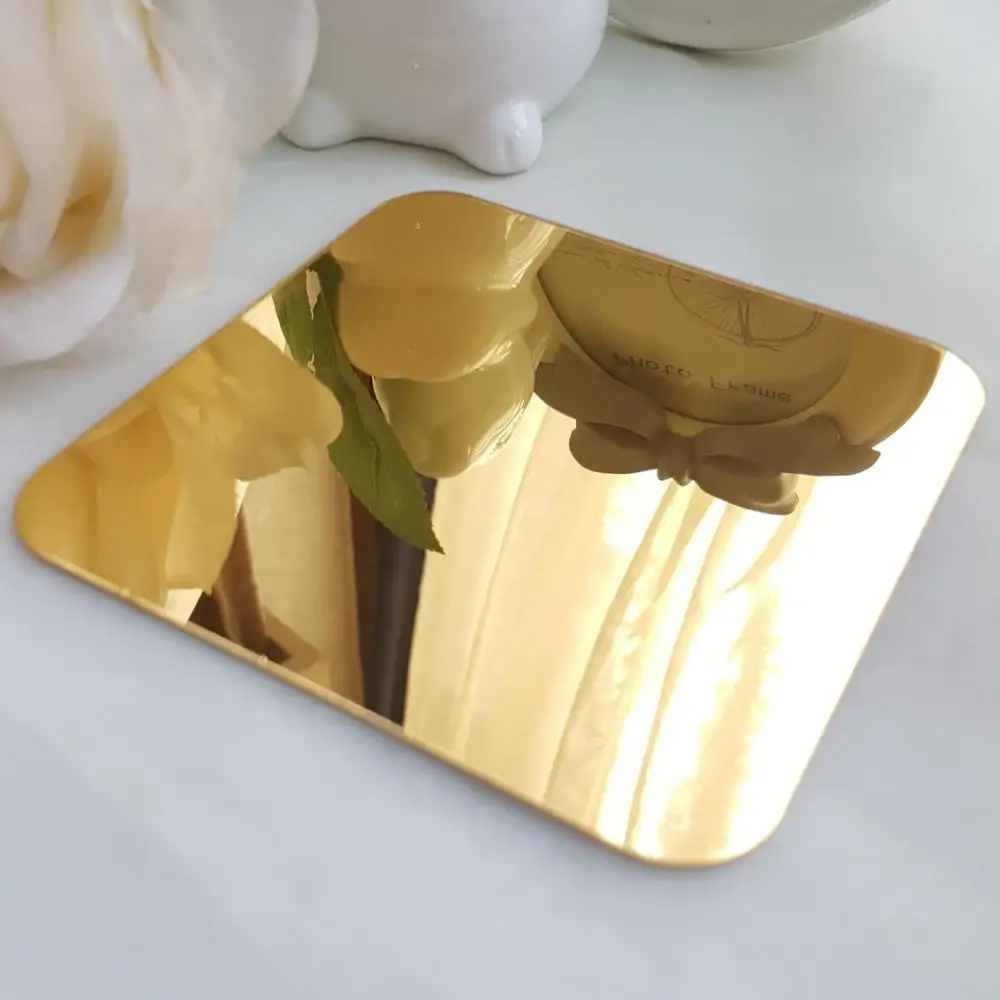 DIY зеркальные настенные наклейки Весна природа элегантный цветок для Домашние Угловые декоративные художественные плакаты R219 - Цвет: Light Gold
