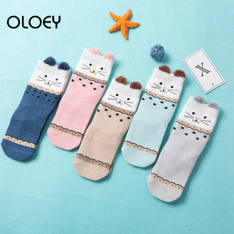 

5 Pairs/lots New Autumn and Winter Children's Socks Striped Breathable Personality Baby Socks Cotton Socks Five Styles Keep Warm