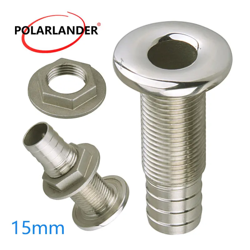 Junta de Drenagem Tubo de Drenagem Conector de Aço Mangueira de Prata Encaixe de Farpa para Barco Através do Casco Tubo Inoxidável Marinho - 2 Iate 1.5mm 316 1 9 High Quality Automóveis e motos