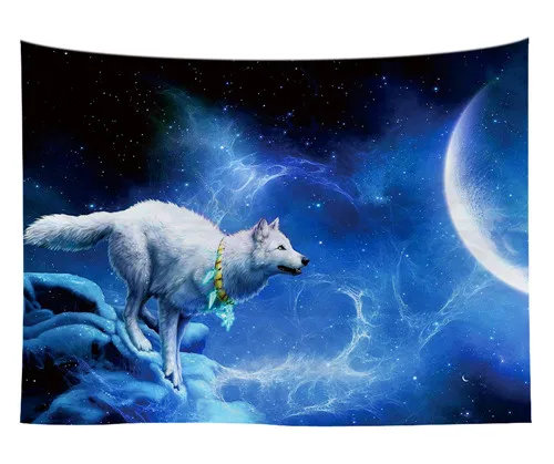 Cilected звездное небо Лев волк настенный гобелен украшения для дома Красочные животные настенный для гостиной настенный ковер гобелен - Цвет: LZE604