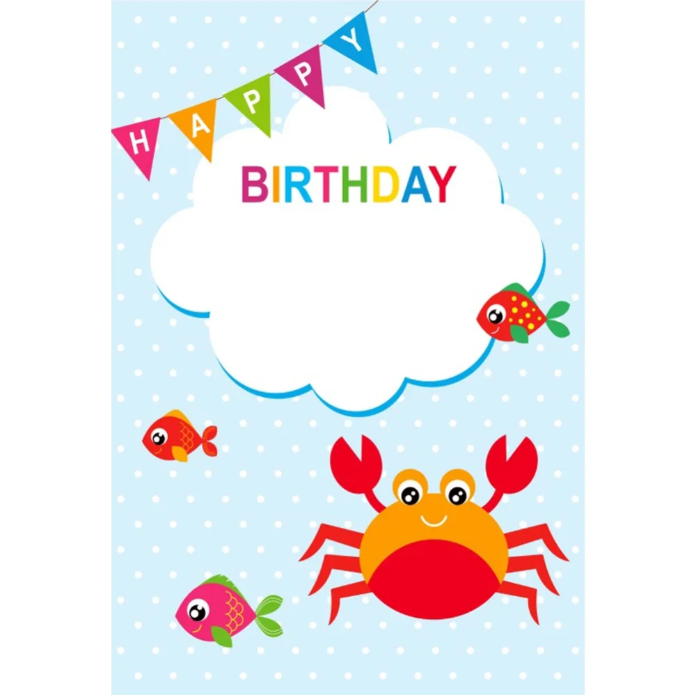 

Laeacco Baby Birthday Party Cartoon Crab F Cloud Photography Backgrounds Customized Photographic Backdrops For Photo Studio