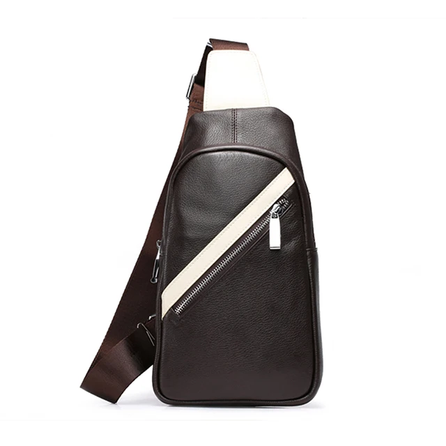 LUENSRO Новинка, мужская сумка из натуральной кожи, повседневная мужская сумка из воловьей кожи, дорожные сумки через плечо, нагрудный пакет, мужские сумки - Цвет: coffee