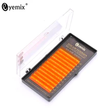 Eyemix 12 Rows 10/12/14mm Mix Length Orange Colored Silk lashes Hand made Synthetic Individual eye Lashes Free shipping