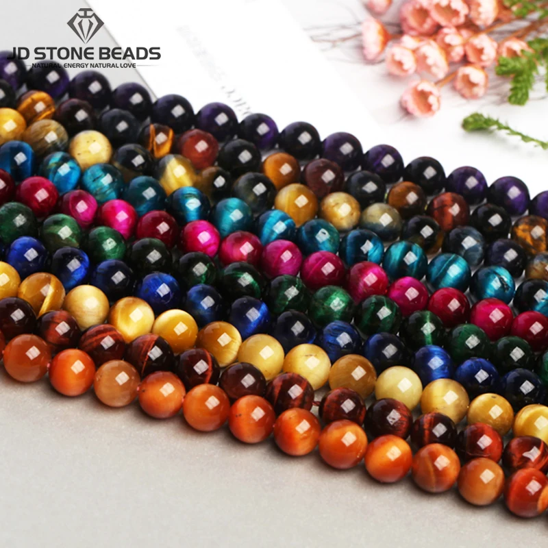 

AAAAA+13Colors Tiger Eye Stone Beads Diy Accessories For Handmade Jewelry Gemstone Loose Beads Factory Dire