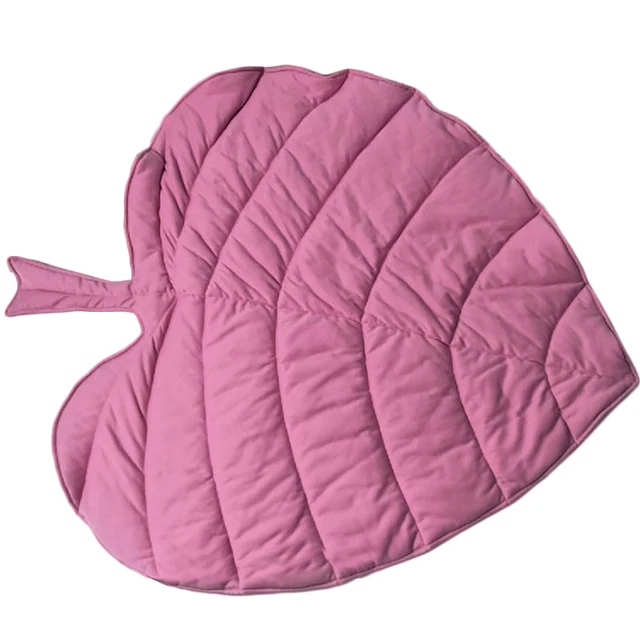 lightclub 110cm Baby Infant Soft Cotton Crawling Mat Leaf Shaped Blanket Room Decoration Green