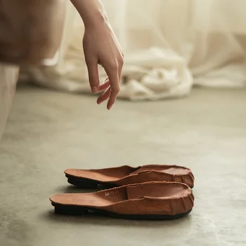 

Tayunxing handmade shoes woman Genuine leather Women Girls Lady slippers soft bottom summer spring comfort closed toe 330-7J