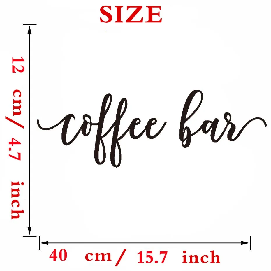 Coffee Bar Wall Decals Modern Wall Sticker For Bar Vinyl Sticker Kitchen Dining Room Home Decor Waterproof Wallpaper Removable (6)