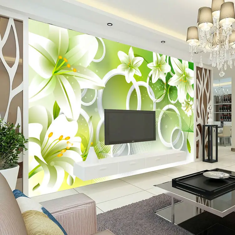 Elegant Lily Photo Wallpaper Flower Bedroom Kid Room Elegant Lily Photo Wallpaper Flower Bedroom Kid Room Decor Club Wedding Decoration Fashion Design Wall Mural Nature In Wallpapers From Home