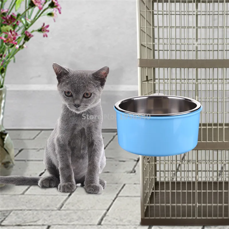 D140 Suspended pet bowl Stainless Steel bowl Hanging in the Cage for