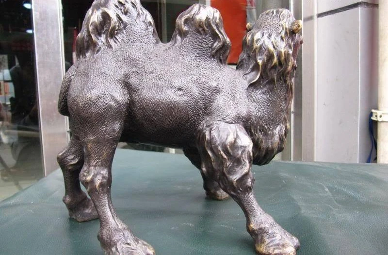 

Chinese Pure Bronze & Marble desert camel Art sculpture