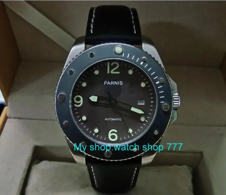 43m PARNIS 21 jewels автоматические самоуправляемые мужские часы с сапфировым стеклом