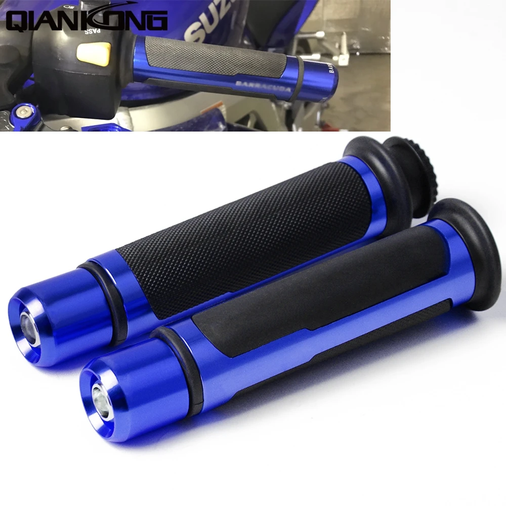 With LOGO 7/8 22mm Handlebar Hand Grips For Suzuki GSXR600 GSXR750 GSXR
