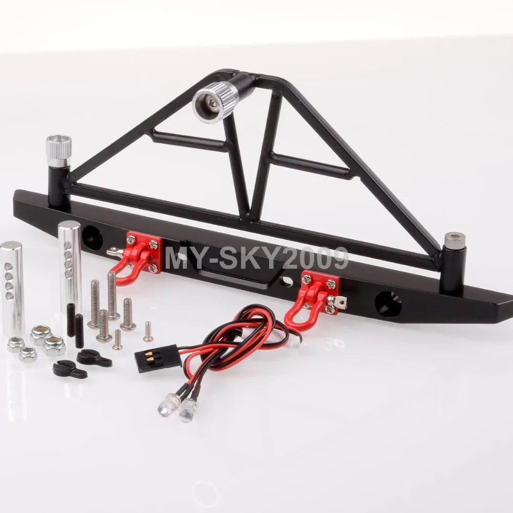 110 RC Car AXIAL Racing SCX10 Jeep Metal Rear Bumper Spare Tire Carrier With LED Lightin Parts