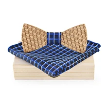 Ручная работа деревянная бабочка Карманный платок набор свадебный носовой платок из Полиэстера Галстук деревянный лук галстук для мужчин/женщин самостоятельно регулируемый галстук-бабочка подарок