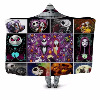 

Romantic 3D Printed Plush Home Office Textile Hooded Blanket for Adult Child Washable Warm Bed Sofa Velet Fleece Throw Blanket