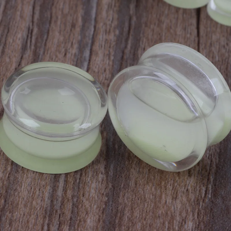 Wholesale 60pcs/lot Mix 6-16mm New Style Acrylic Body Jewelry Glow In the Dark Liquid Ear Flesh Tunnel Plug Fit Gagues