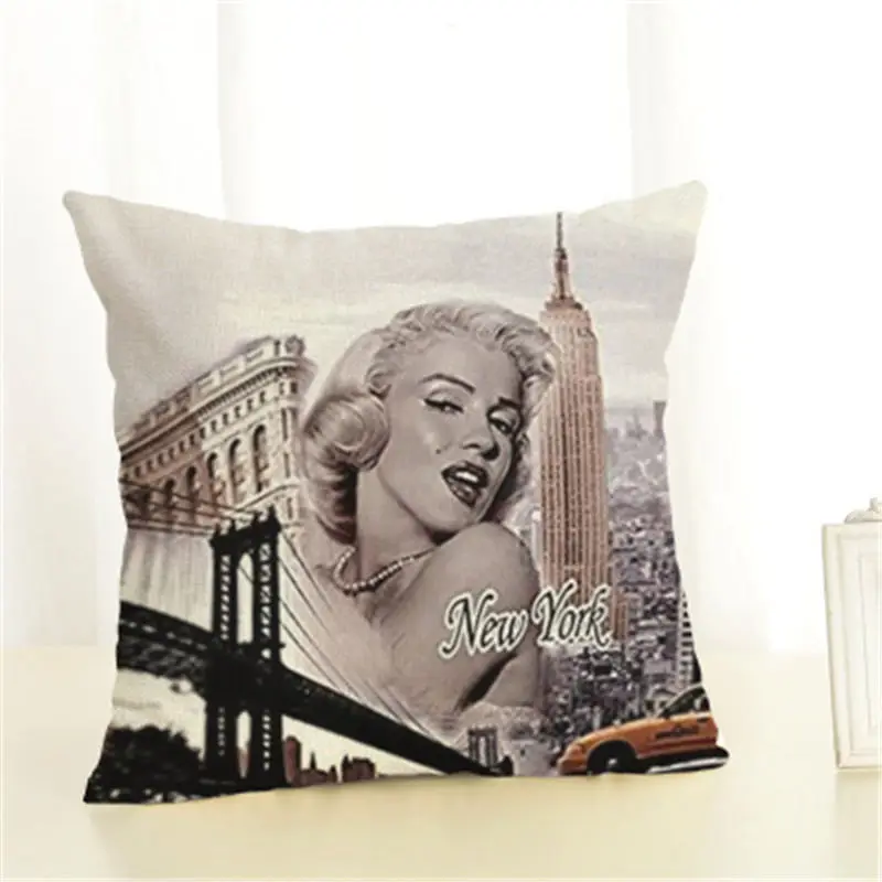 Hot Zara*women Printed Sexy Woman Cushion Cover 45x45cm Beauty Girls Portrait Throw Pillow Covers Bedroom Painting Pillowcases