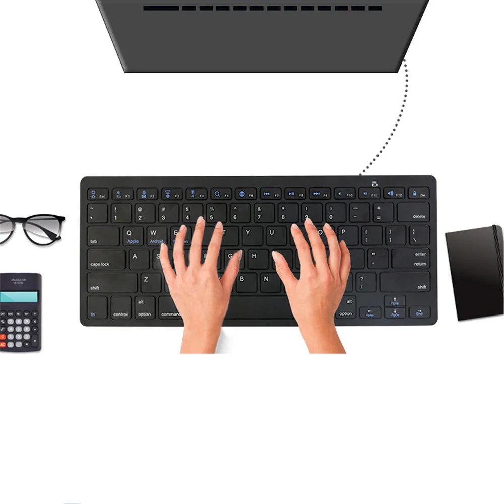 VOBERRY ультра тонкая клавиатура Беспроводная USB мини Bluetooth черный 78 клавиш