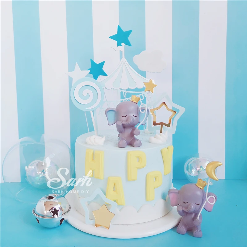 Ins Золотая Луна с украшениями в форме звезд принц Hairball для дня рождения детей топперы на торт для вечеринки поставки милые подарки