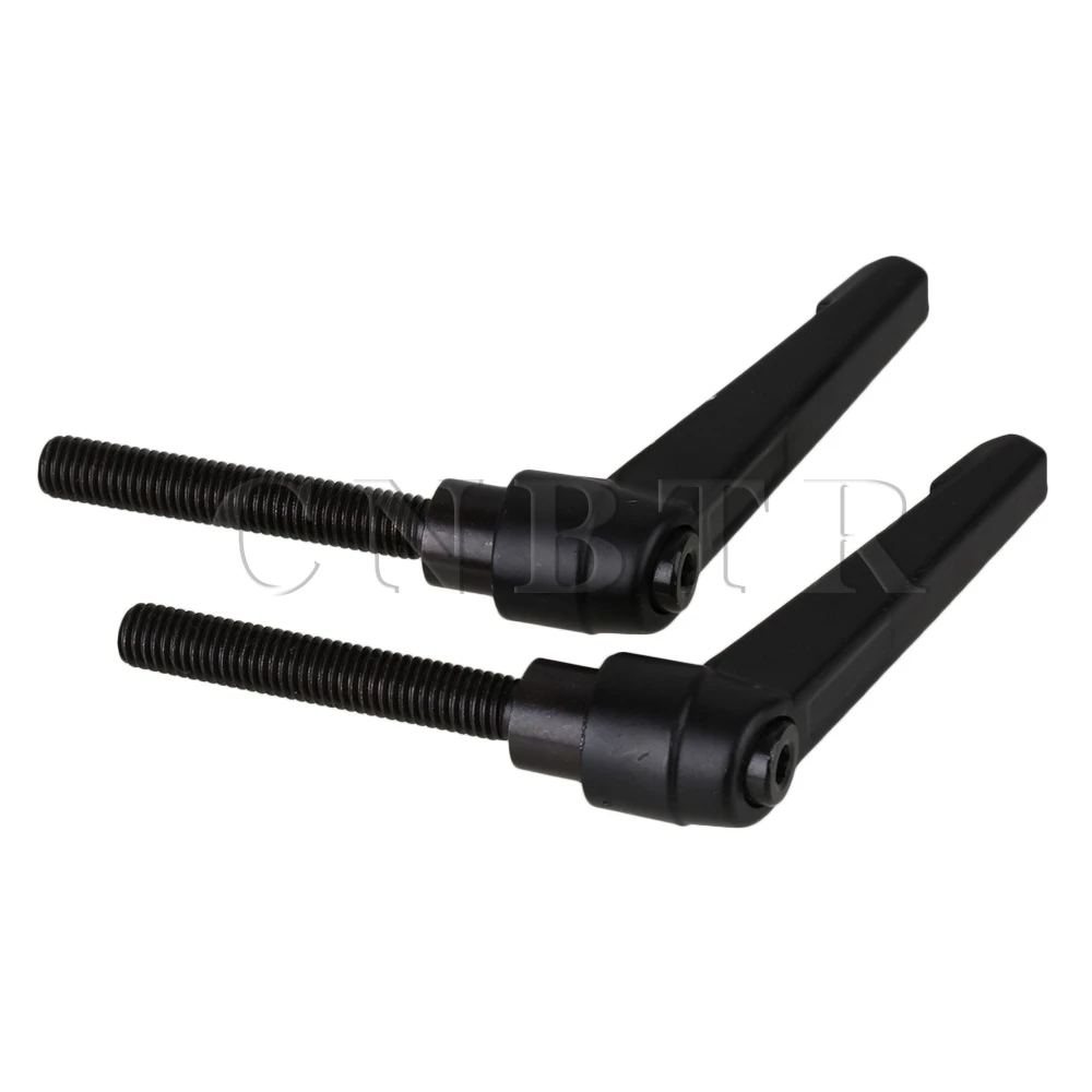 

CNBTR Black M8 Male Thread Adjustable Hand Lever Clamping Handle 50x63mm Set of 2