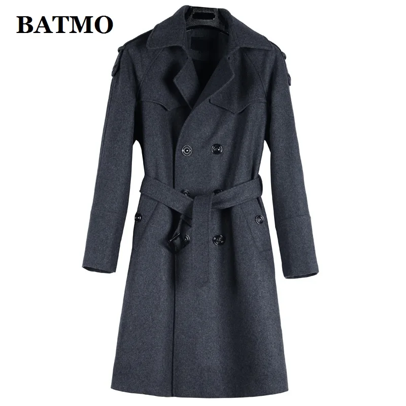 BATMO 2019 new arrival autumn&winter high quality wool casual trench coat men,men's long trench coat,plus-size S-6XL 1122 BATMO 2019 new arrival autumn&winter high quality wool casual trench coat men,men's long trench coat,plus-size S-6XL 1122
