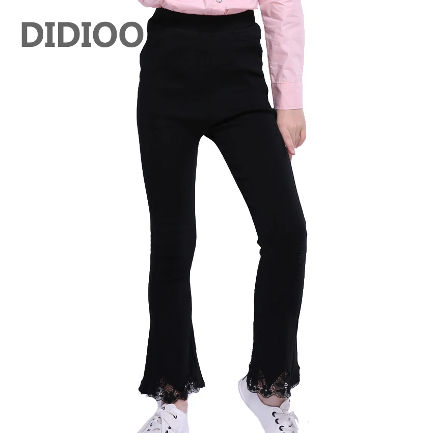 

Children Pants for Girls Flare Trousers Kids Boot Cut Pants Girls Black Leggings Baby Bottom 2 4 10 12 Years Girls Ruffles Pants
