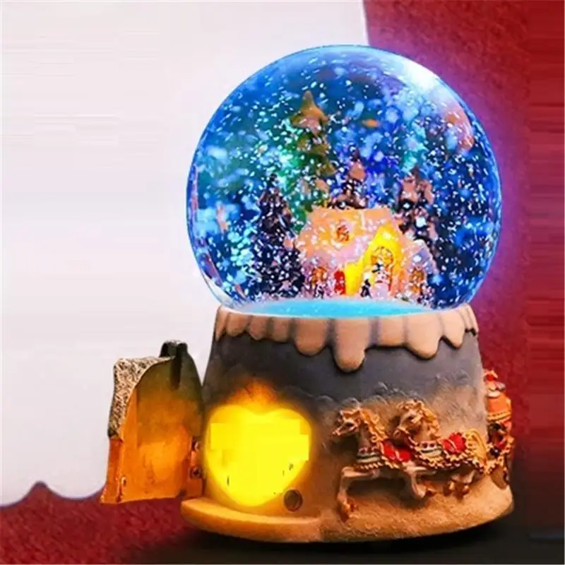 Подарок на день рождения для подруги Мадера Spieluhr Snow Globe Boite A Musique Carousel Musica Caja