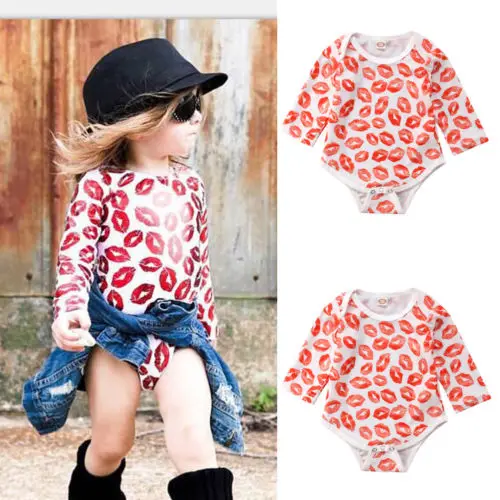 Infant Newborn Baby Girl Long Sleeve Bodysuits Fashion Baby Cute Prints