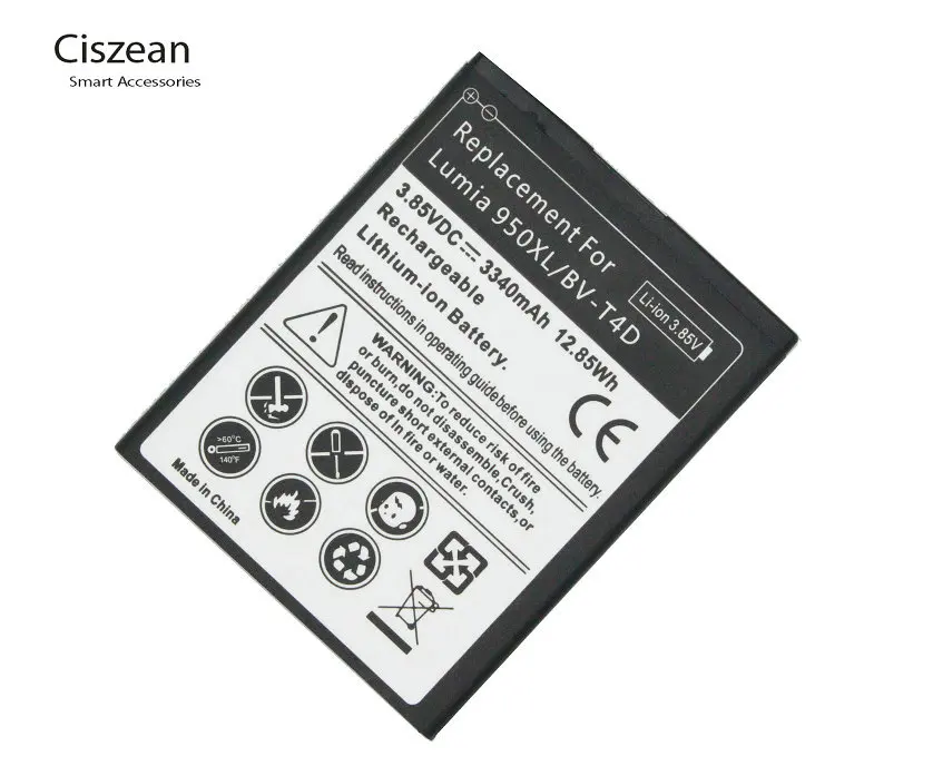 1x3340 мАч сменный аккумулятор подходит для Microsoft Nokia Lumia 950 XL 940 RM 1118 1116 BV T4D / BVT4D и