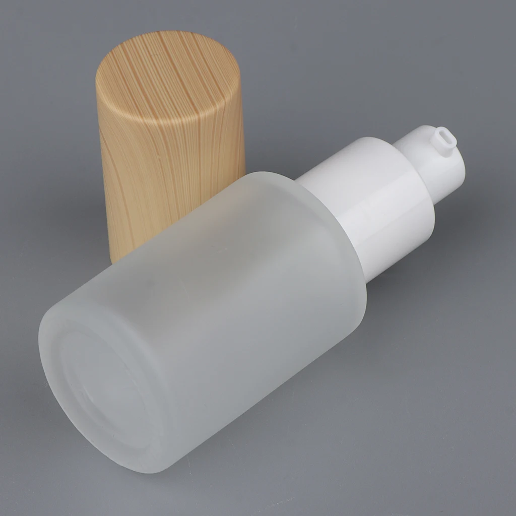 30~120 mL Semitransparent Glass Empty Pump Bottle Shampoo Conditioner Soap Dispenser Container for Travel
