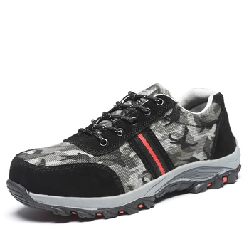 

new arrival men casual large size breathable steel toe caps working safety shoes building site worker sneaker security boots man