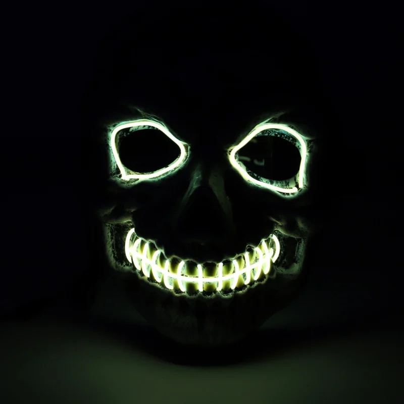 EL Вечерние Маски на Хеллоуин, маска, светильник, ужас, светящаяся в темноте маска V для вендетты, неоновые маски для косплея - Цвет: Y