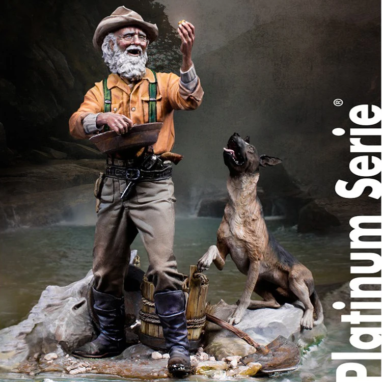 

1/24 GOLD RUSH, CALIFORNIA 1849, Including the base, Resin Model figure GK, Unassembled and unpainted kit