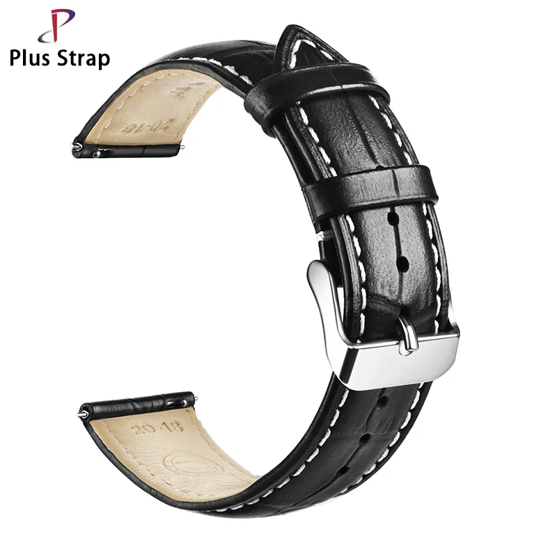 

Plus strap Summer Breathable 20/22mm Men's Leather Watchband easy to install Automatic Connection Shaft Waterproof Watch strap