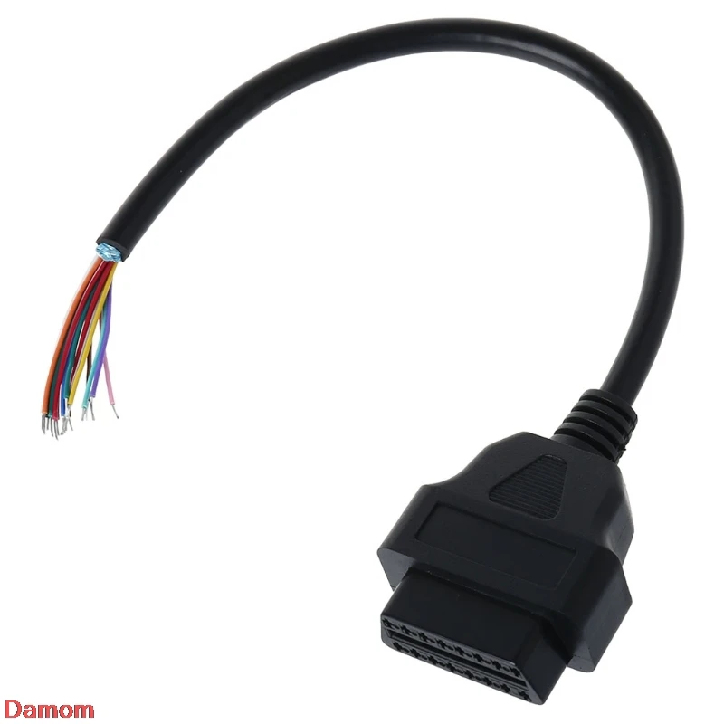 

OBD2 16Pin Female Extension Opening Cable Car Diagnostic Interface Connector Car