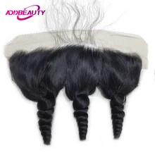 AddBeauty, свободная волна, бразильские волосы remy, 13x4, фронтальное закрытие, 130% плотность, предварительно сорванные, с волосами младенца, часть