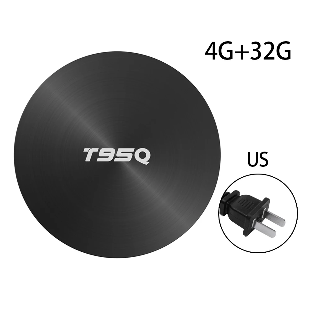T95Q 4G+ 32G Android 8,1 Smart Tv Box S905X2 четырехъядерный 2,4G& 5GHz двойной Wifi H.265 4K медиаплеер Android приставка приёмника - Цвет: US
