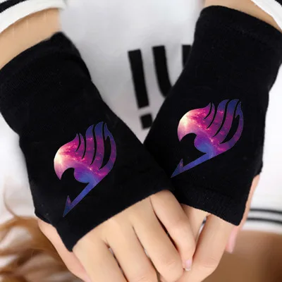 

3 Color Anime Fairy Tail Cosplay Gloves Spring Warm Black Glove Unisex Cotton Knitting Wrist Fingerless Gloves Gift