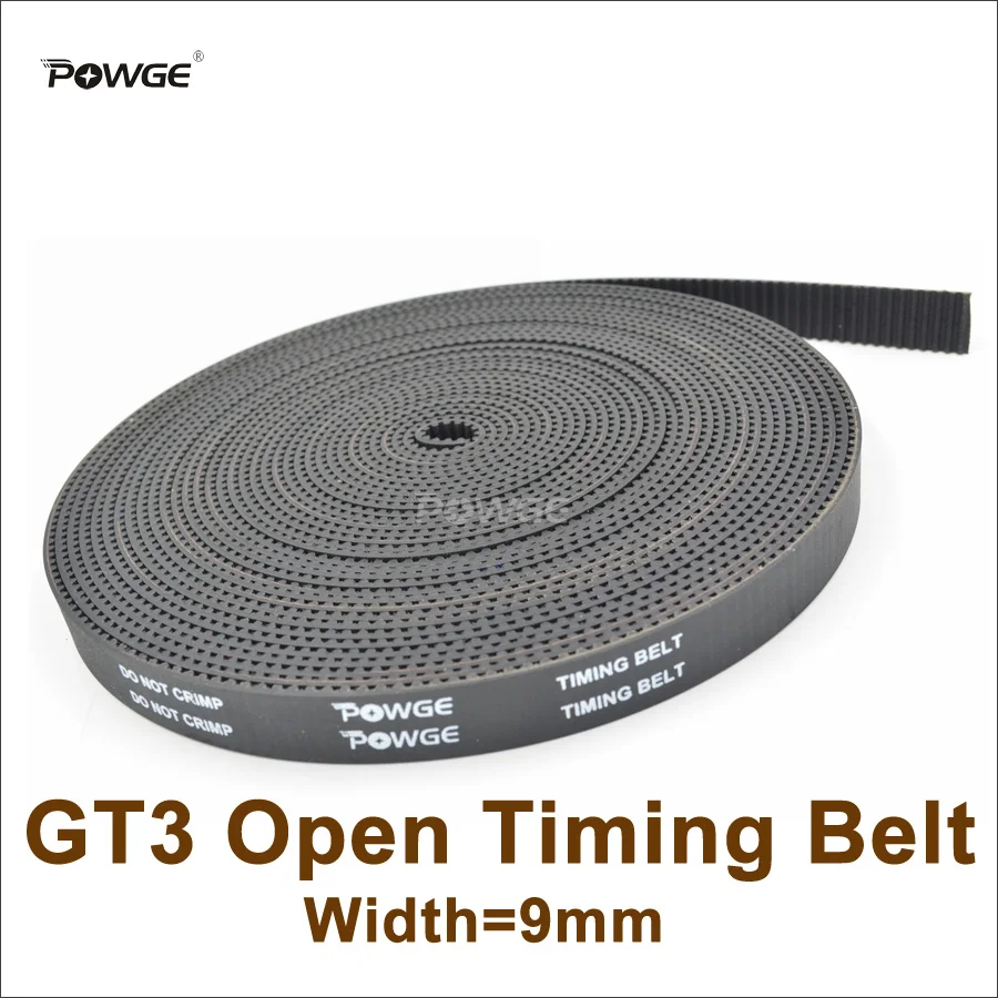 POWGE 5meters 3GT Timing Belt Width=9mm Fit Pulley 3GT-9 Rubber GT3 9 Open 3D Printer Accessory High Quanlity | Обустройство дома