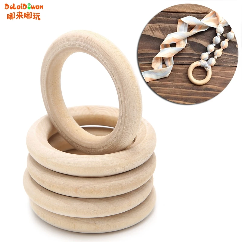 

Wooden Beads Connectors Circles Rings Beads Unfinished Natural Wood Lead-Free Beads 15mm-65mm 5pcs