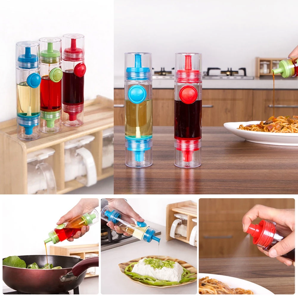 2 in 1 Cooking Olive Oil Sprayer Dispenser Cruet BBQ Pump