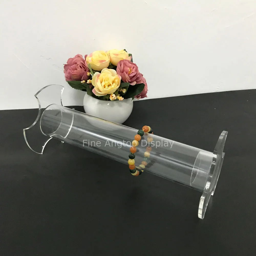 Elegant Clear Acrylic T-Bar Jewelry Display Rack Bangle Bracelet Watch Organizer Holder Tube Stand 1pcs clear jewelry bracelet display holder bangle organizer rack acrylic bracelet display collar stand holder wholesale