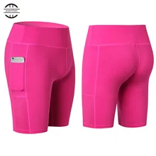 Yuerlia пикантные карман тренажерный зал Для женщин шорты Компрессионные Фитнес узкие спортивные Костюмы для йоги спортивные брюки, работающие леггинсы Короткие