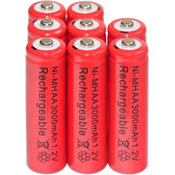 

8x AA 2A 3000mAh 1.2V Ni-Mh Rechargeable Battery Red Color Alarm Clock MP3 RC