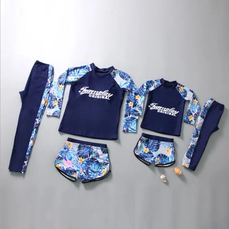 

Family Look 3PCS Mother Daughter Matching Swimwear Mommy and Me Clothes Sun Protection Quick-Dry Bath Swimsuits Clothing Sets