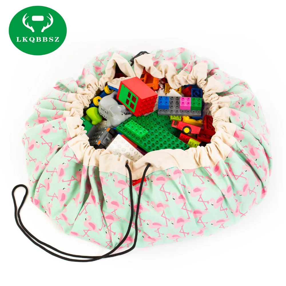 Portable Children Infant Baby Play Mat Large Storage Bags Toys